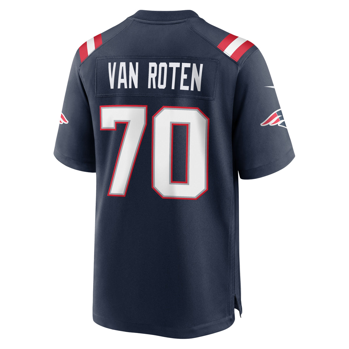 Men's New England Patriots Greg Van Roten Nike Navy Team Game Jersey