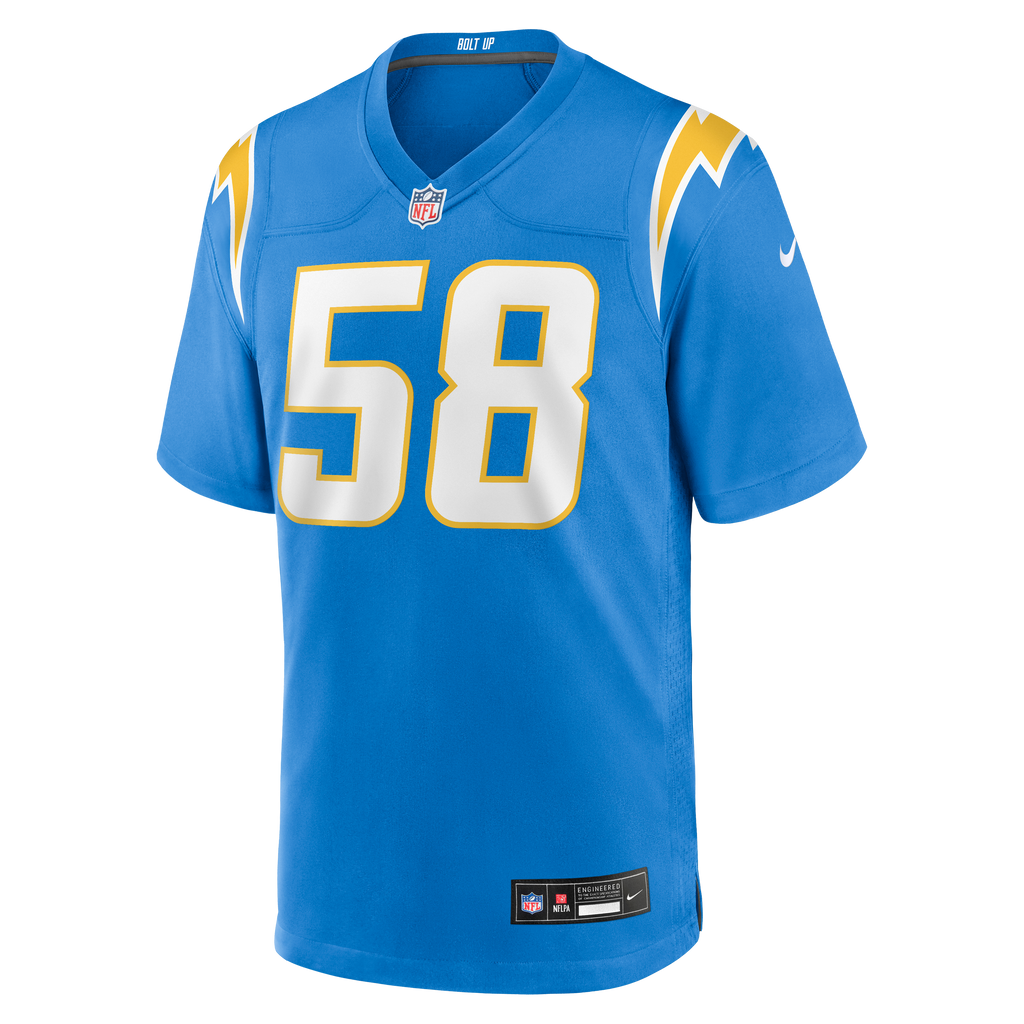 Men's Los Angeles Chargers Marlowe Wax Nike  Powder Blue Team Game Jersey