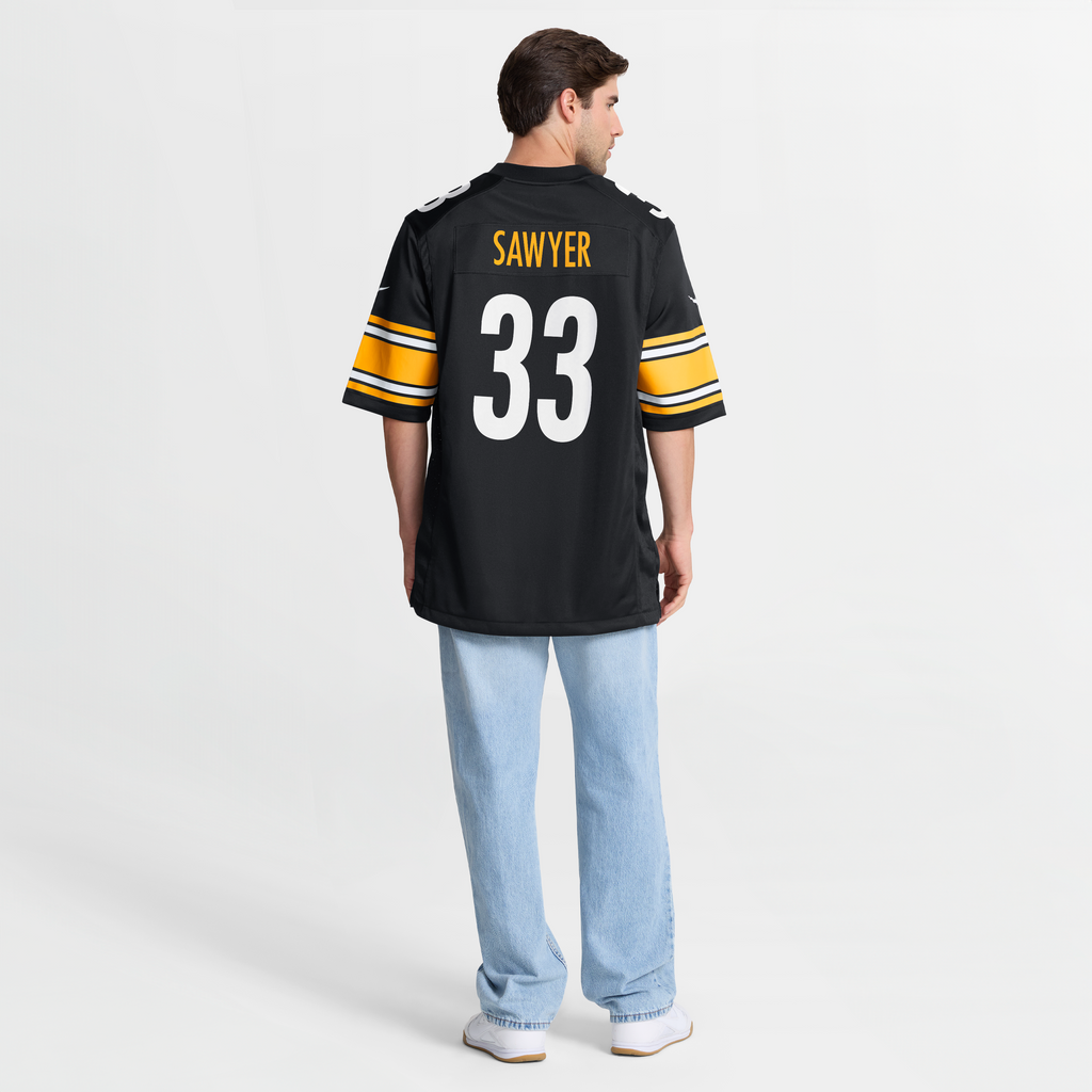 Men's Pittsburgh Steelers Jack Sawyer Nike  Black Team Game Jersey