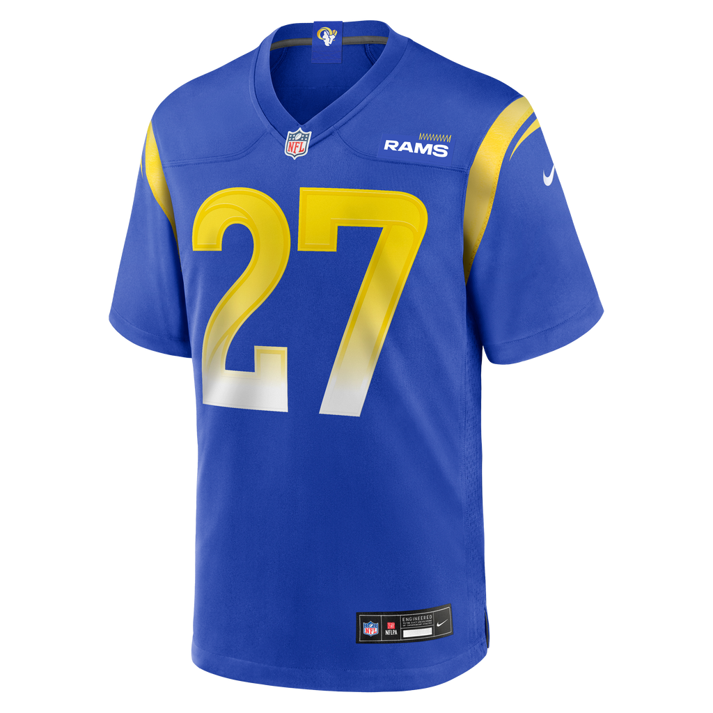 Men's Los Angeles Rams Jarquez Hunter Nike  Royal Team Game Jersey