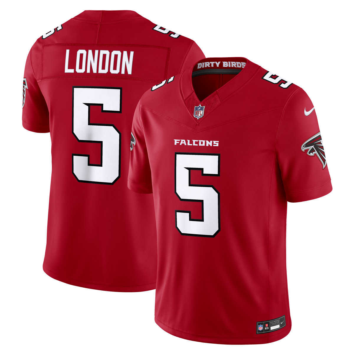 Men's Atlanta Falcons Drake London Nike Red Team Vapor F.U.S.E. Stitched Limited Jersey