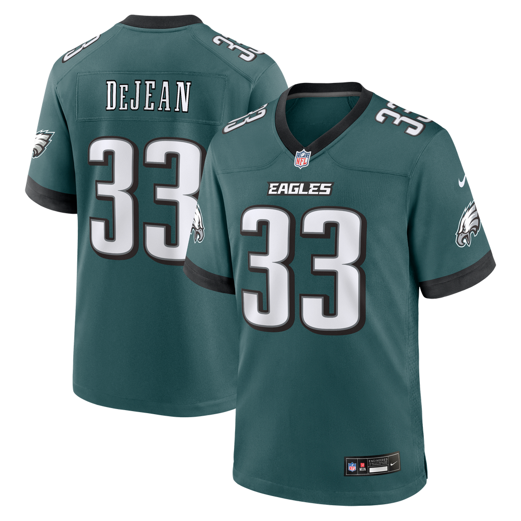 Men's Philadelphia Eagles Cooper DeJean Nike  Midnight Green Team Game Jersey