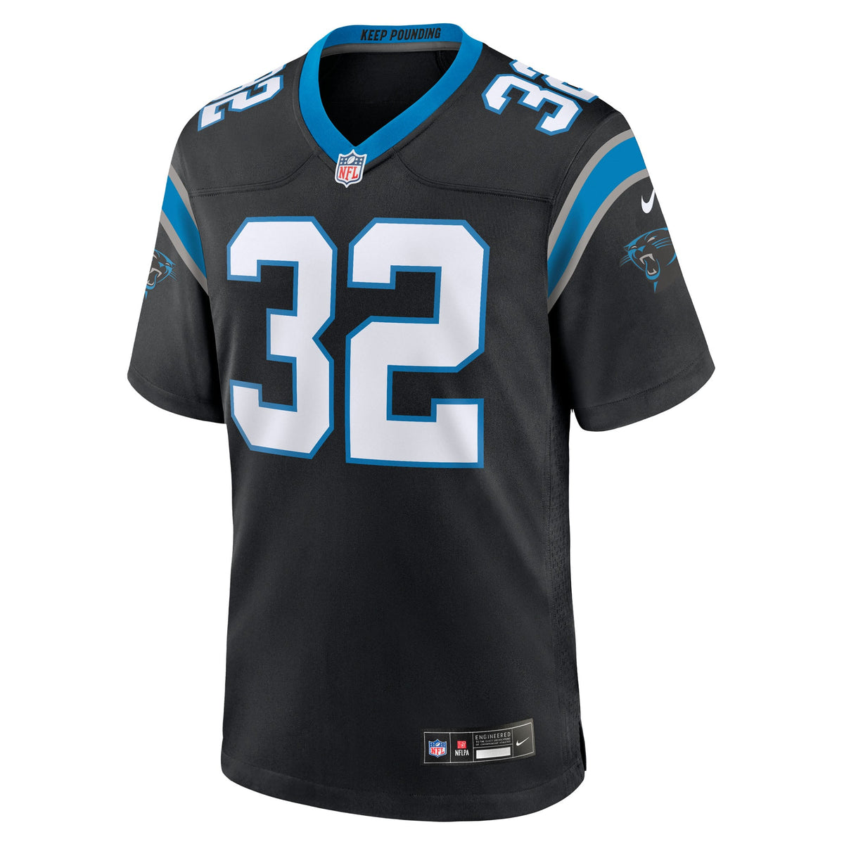 Men's Carolina Panthers Trevin Wallace Nike  Black Team Game Jersey