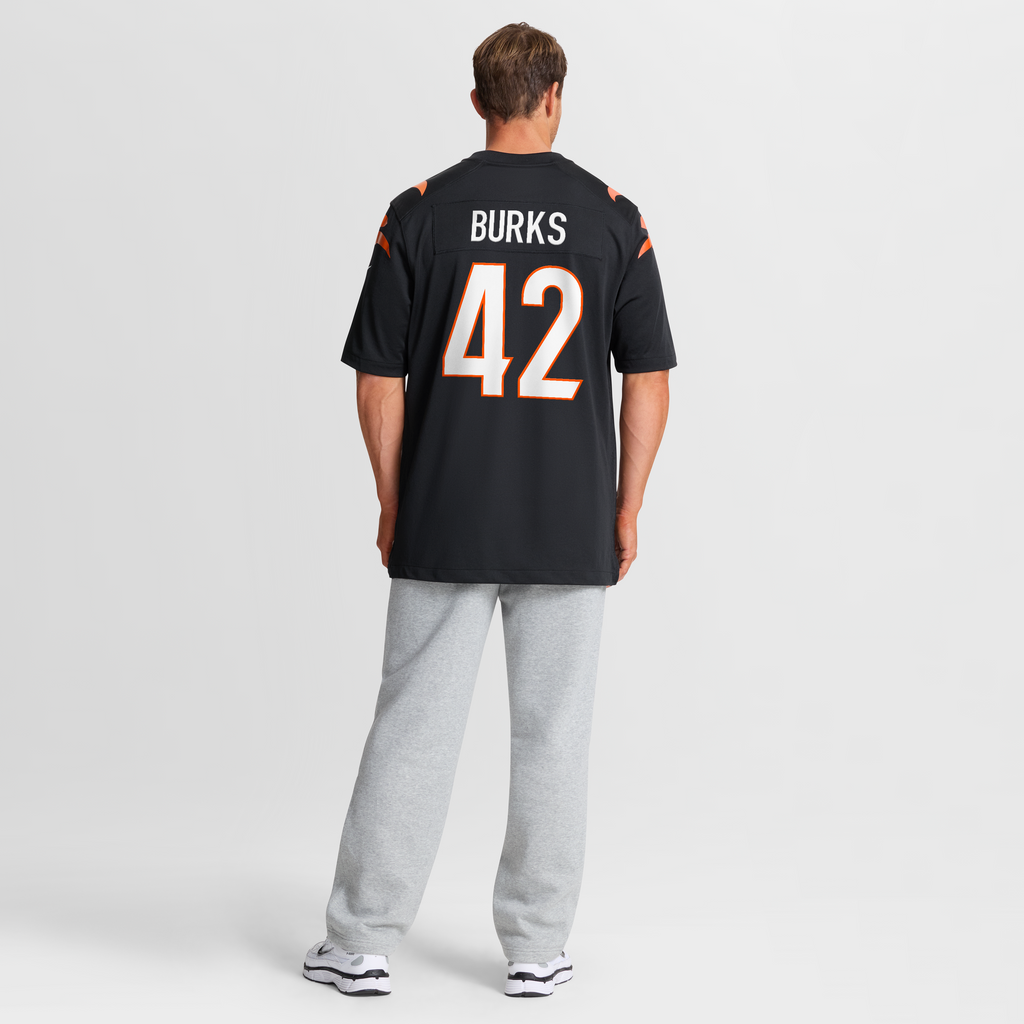 Men's Cincinnati Bengals Oren Burks Nike  Black Team Game Jersey
