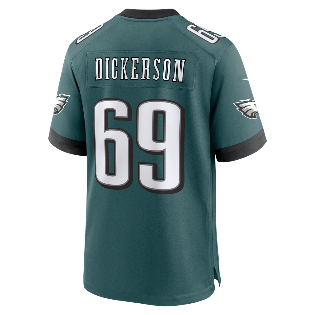 Men's Philadelphia Eagles Landon Dickerson Nike  Midnight Green Team Game Jersey