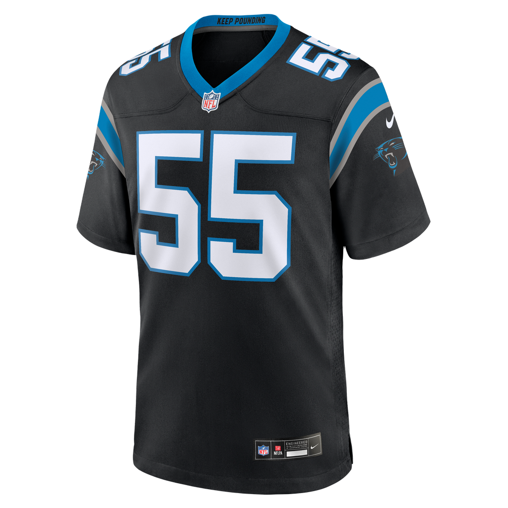 Men's Carolina Panthers Maema Njongmeta Nike  Black Team Game Jersey