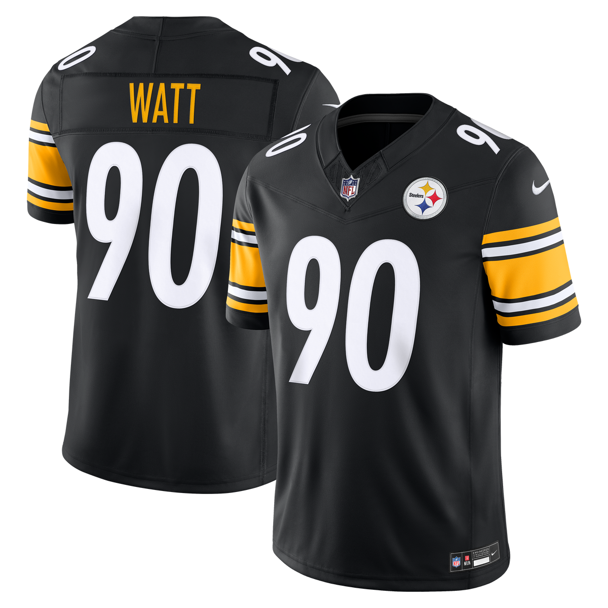 Men's Pittsburgh Steelers T.J. Watt Nike Gold Alternate Vapor F.U.S.E. Stitched Limited Jersey