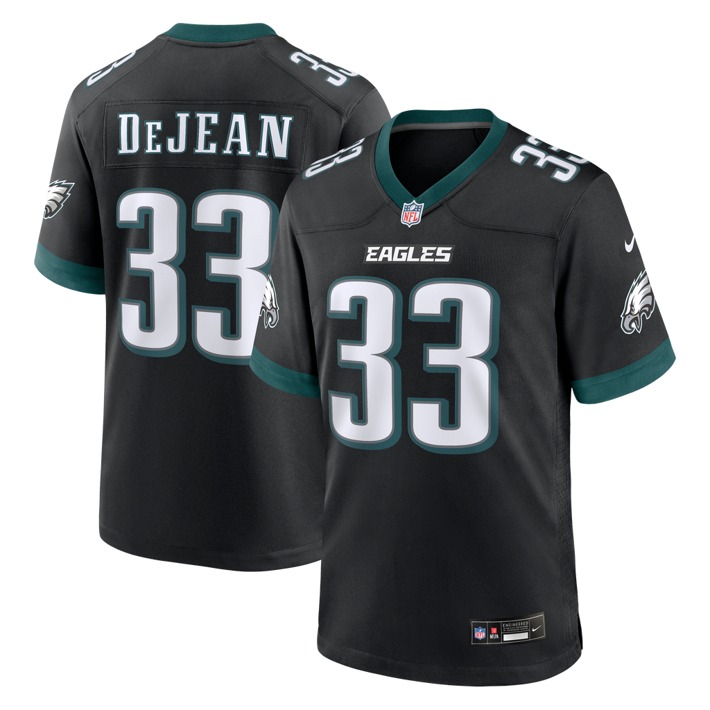 Men's Philadelphia Eagles Cooper DeJean Nike  Black Alternate Game Jersey
