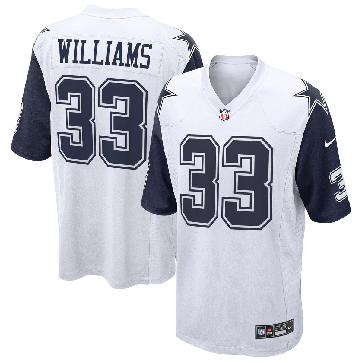 Men's Dallas Cowboys Javonte Williams Nike White Alternate Game Jersey