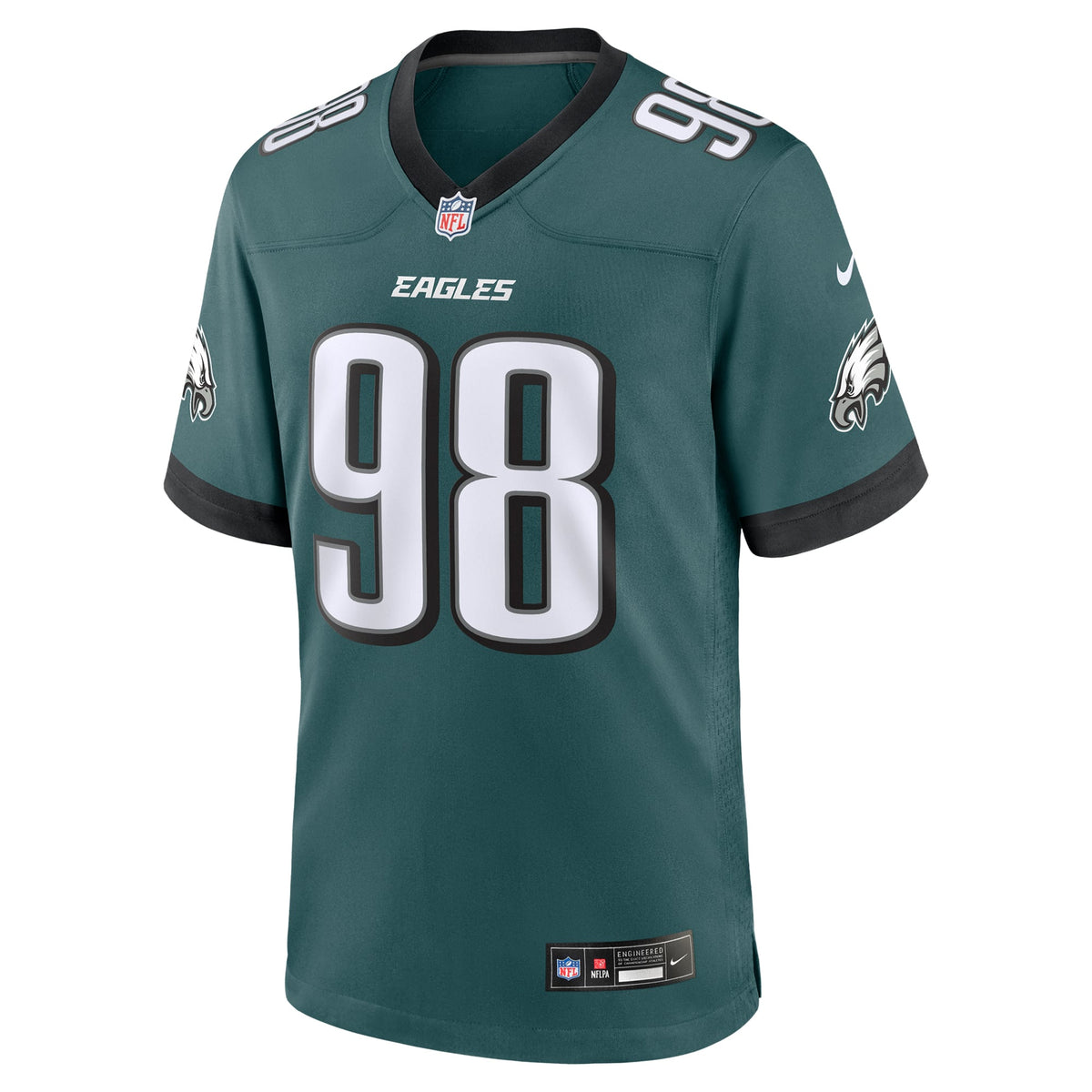 Men's Philadelphia Eagles Jalen Carter Nike Midnight Green Team Game Jersey