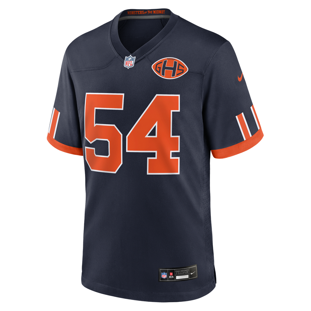 Men's Chicago Bears Brian Urlacher Nike Navy 2026 Rivalries Collection Game Jersey