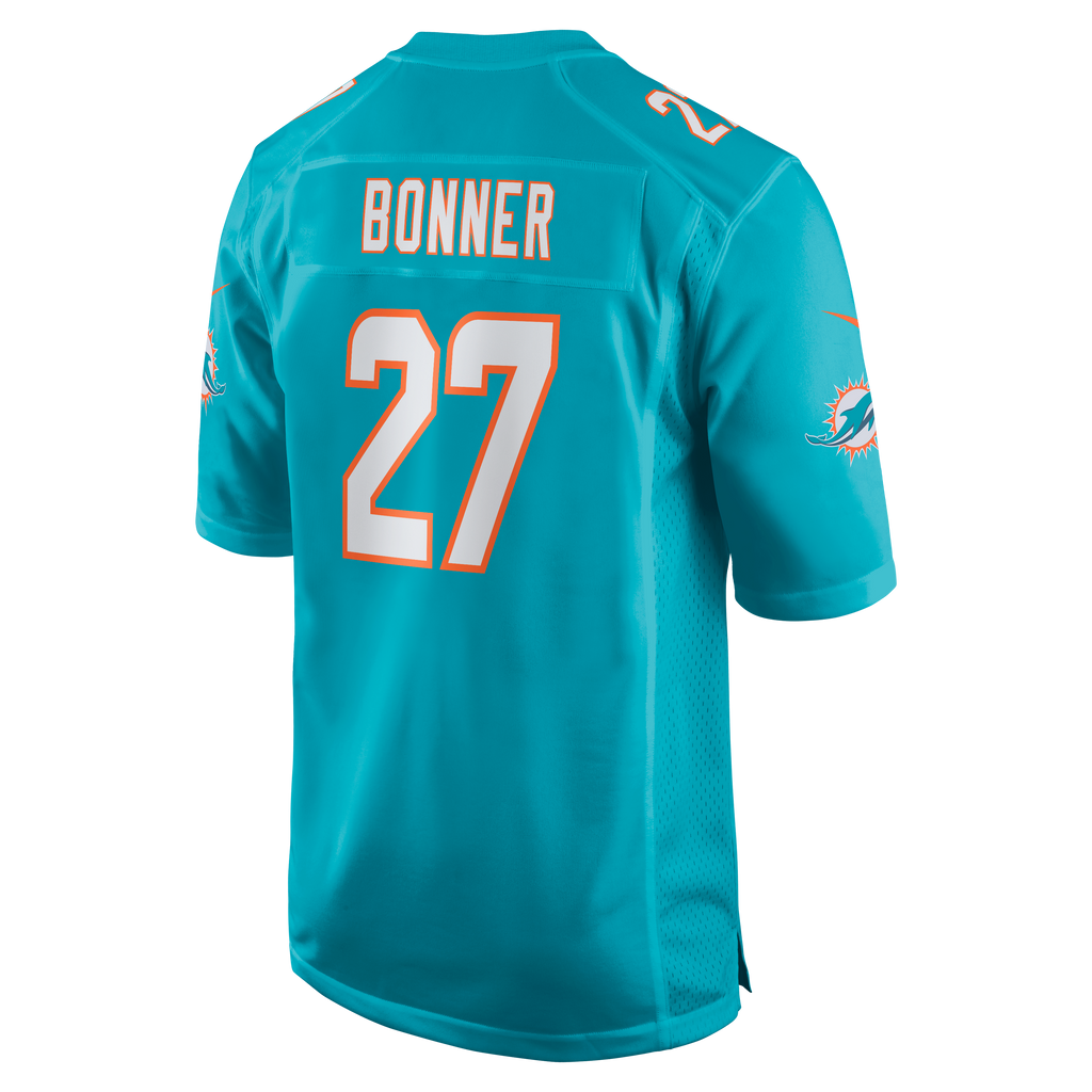 Men's Miami Dolphins Ethan Bonner Nike  Aqua  Game Jersey