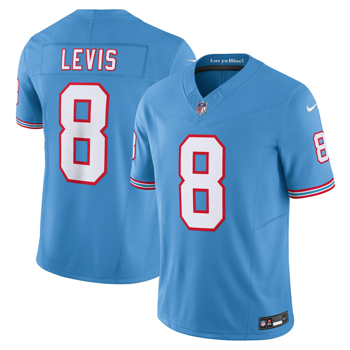 Men's Tennessee Titans Will Levis Nike Light Blue Alternate Oilers Throwback Vapor F.U.S.E. Limited Jersey