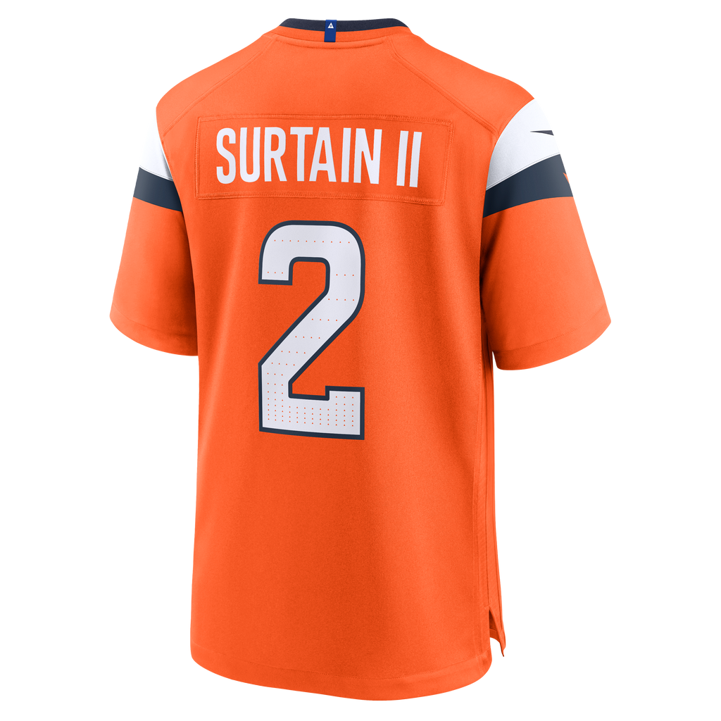 Men's Denver Broncos Patrick Surtain II Nike Orange Team Game Jersey