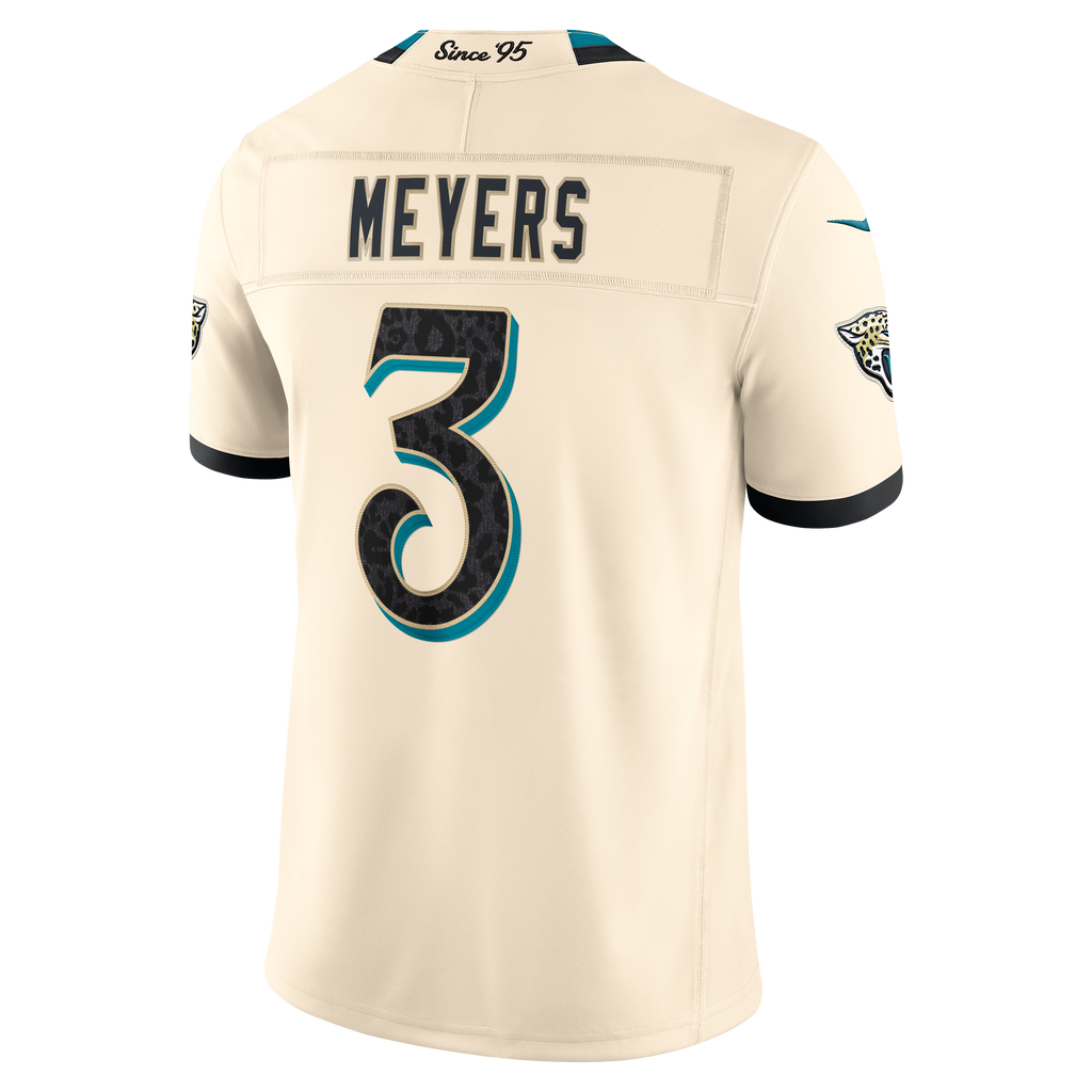 Men's Jacksonville Jaguars Jakobi Meyers Nike Natural 2026 Rivalries Collection Stitched Limited Jersey