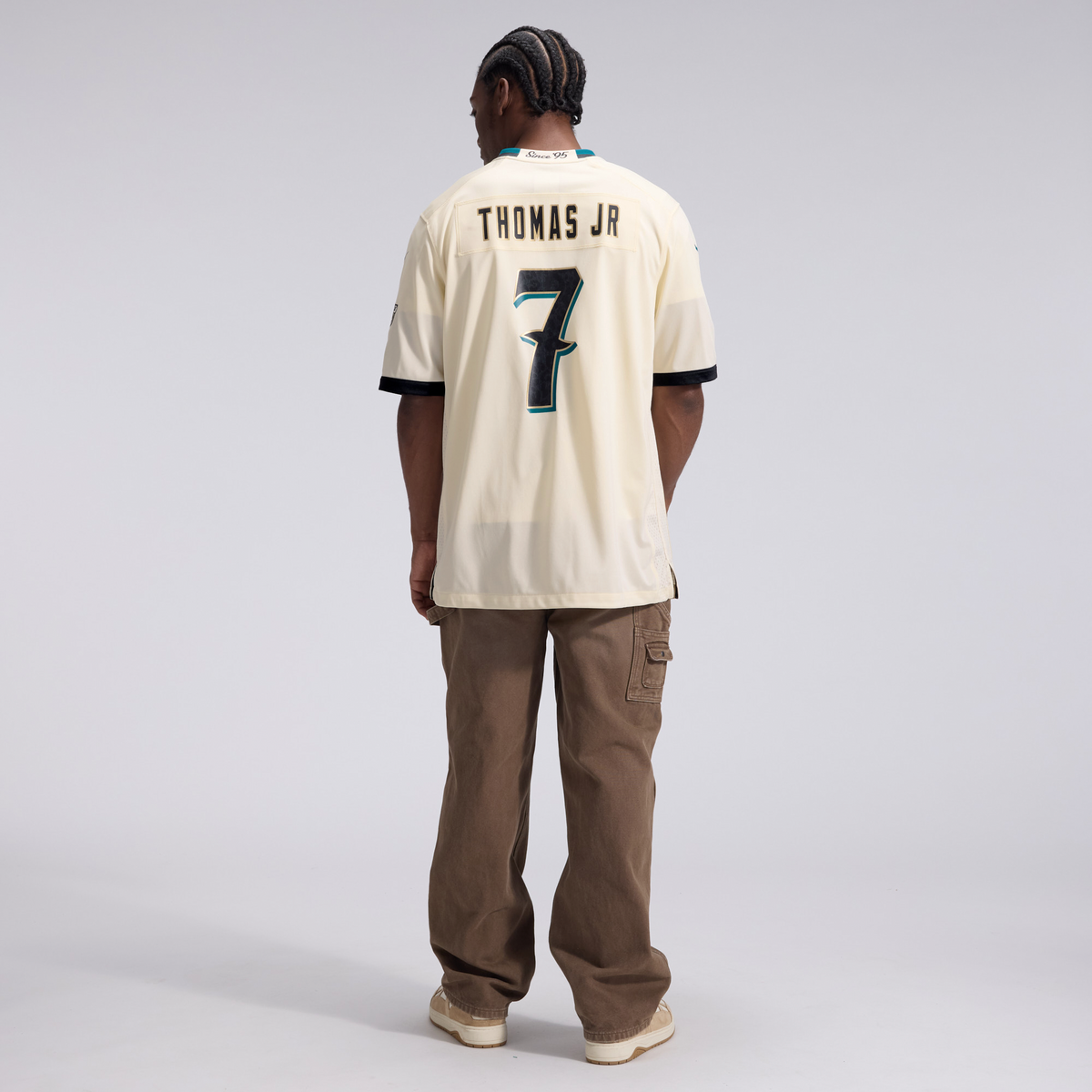Men's Jacksonville Jaguars Brian Thomas Jr. Nike Natural 2026 Rivalries Collection Game Jersey