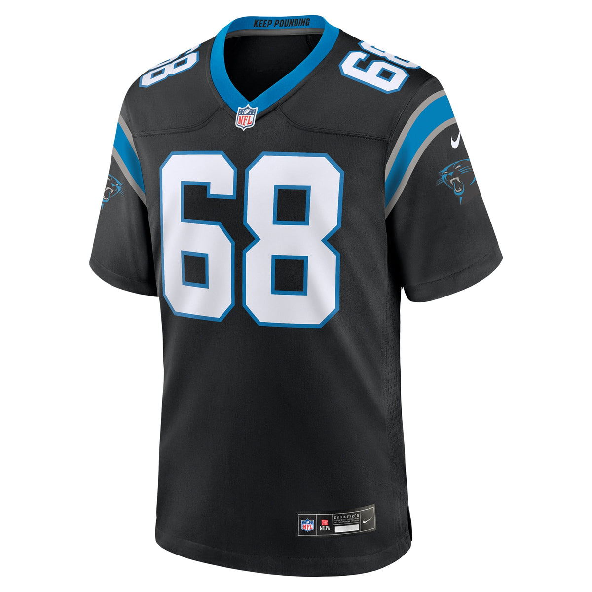 Men's Carolina Panthers Damien Lewis Nike  Black  Game Jersey