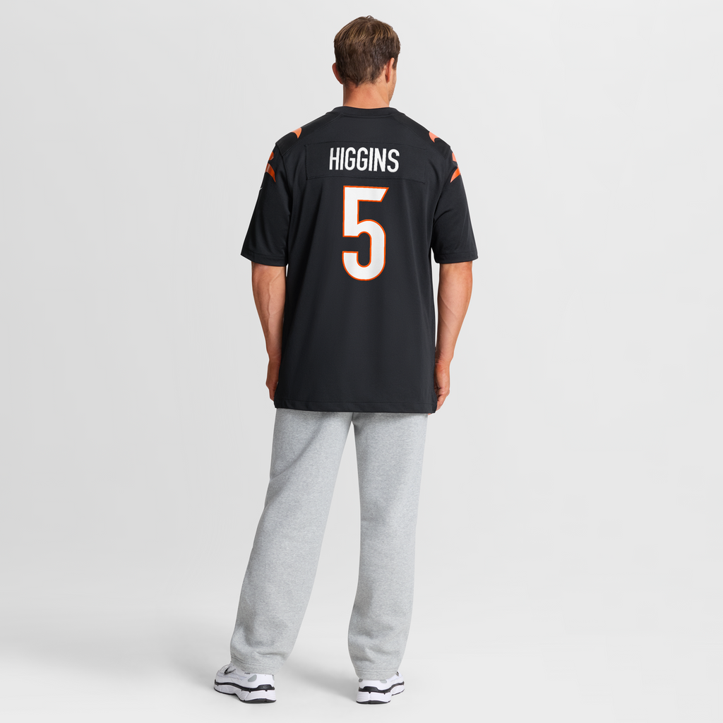 Men's Cincinnati Bengals Tee Higgins Nike Black Game Player Jersey