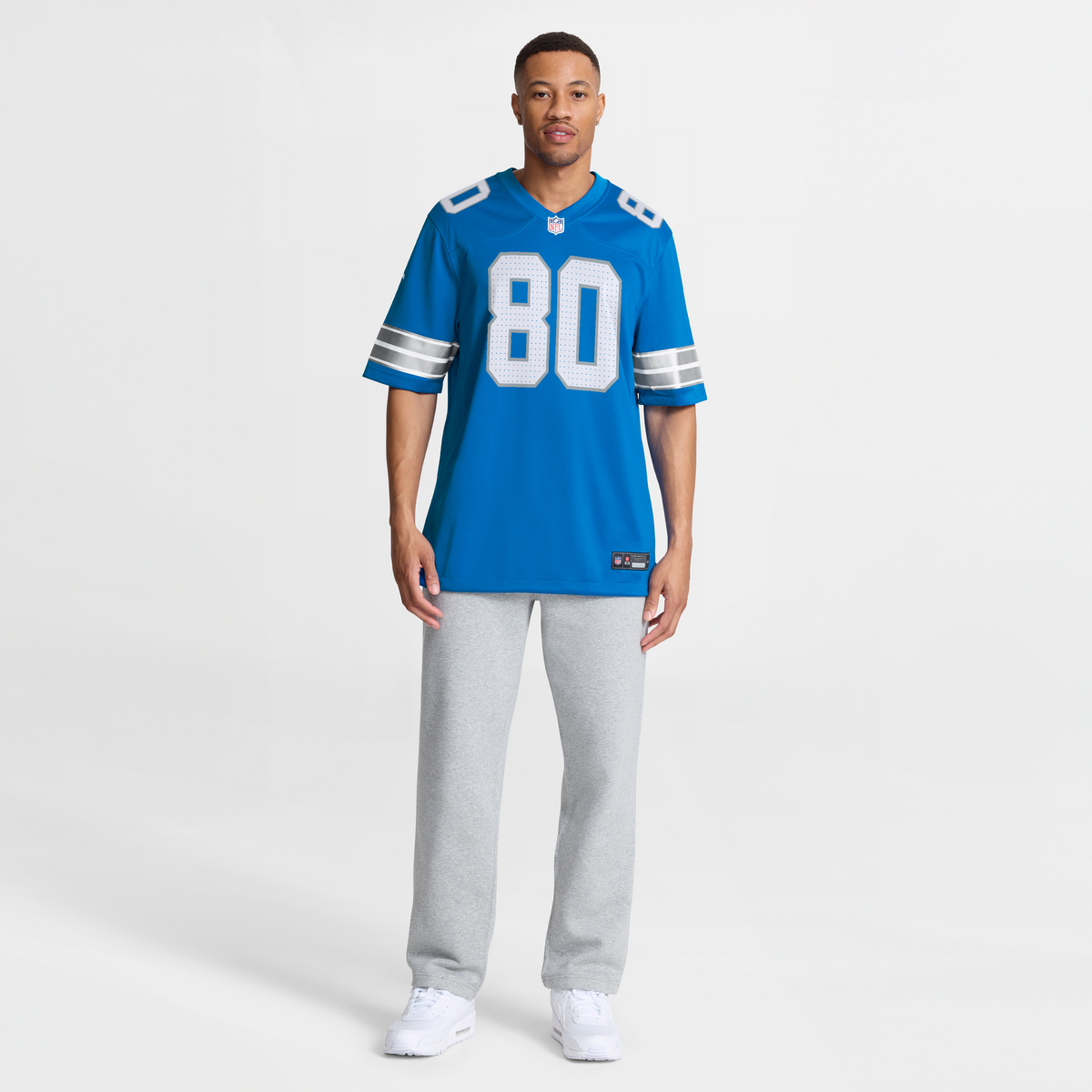 Men's Detroit Lions Malik Cunningham Nike  Blue Team Game Jersey