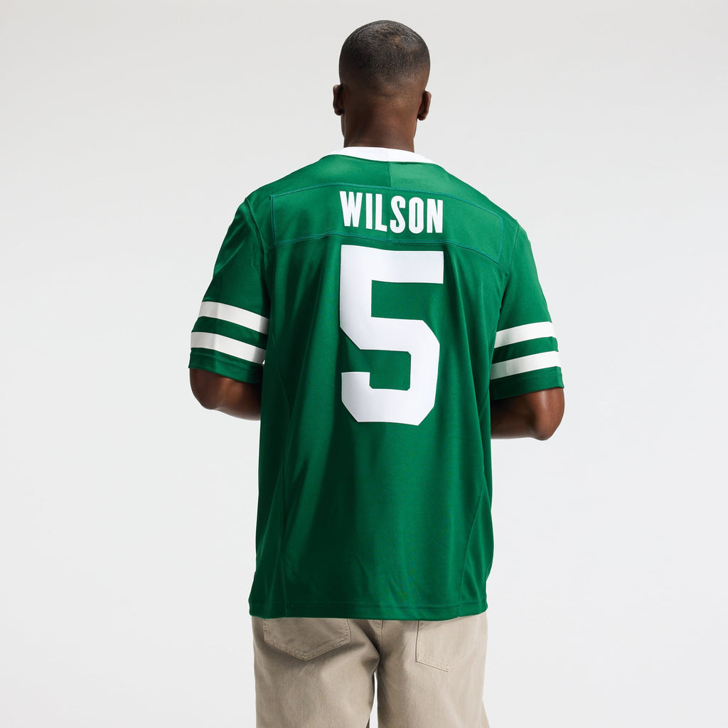 Men's New York Jets Garrett Wilson Nike Legacy Green Team Vapor F.U.S.E. Stitched Limited Jersey