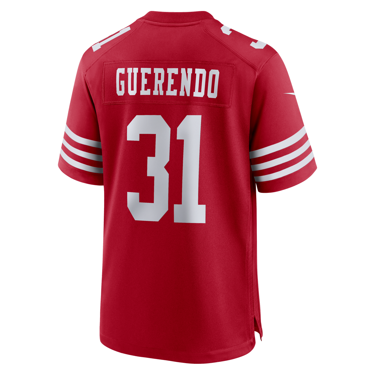 Men's San Francisco 49ers Isaac Guerendo Nike  Scarlet  Game Jersey