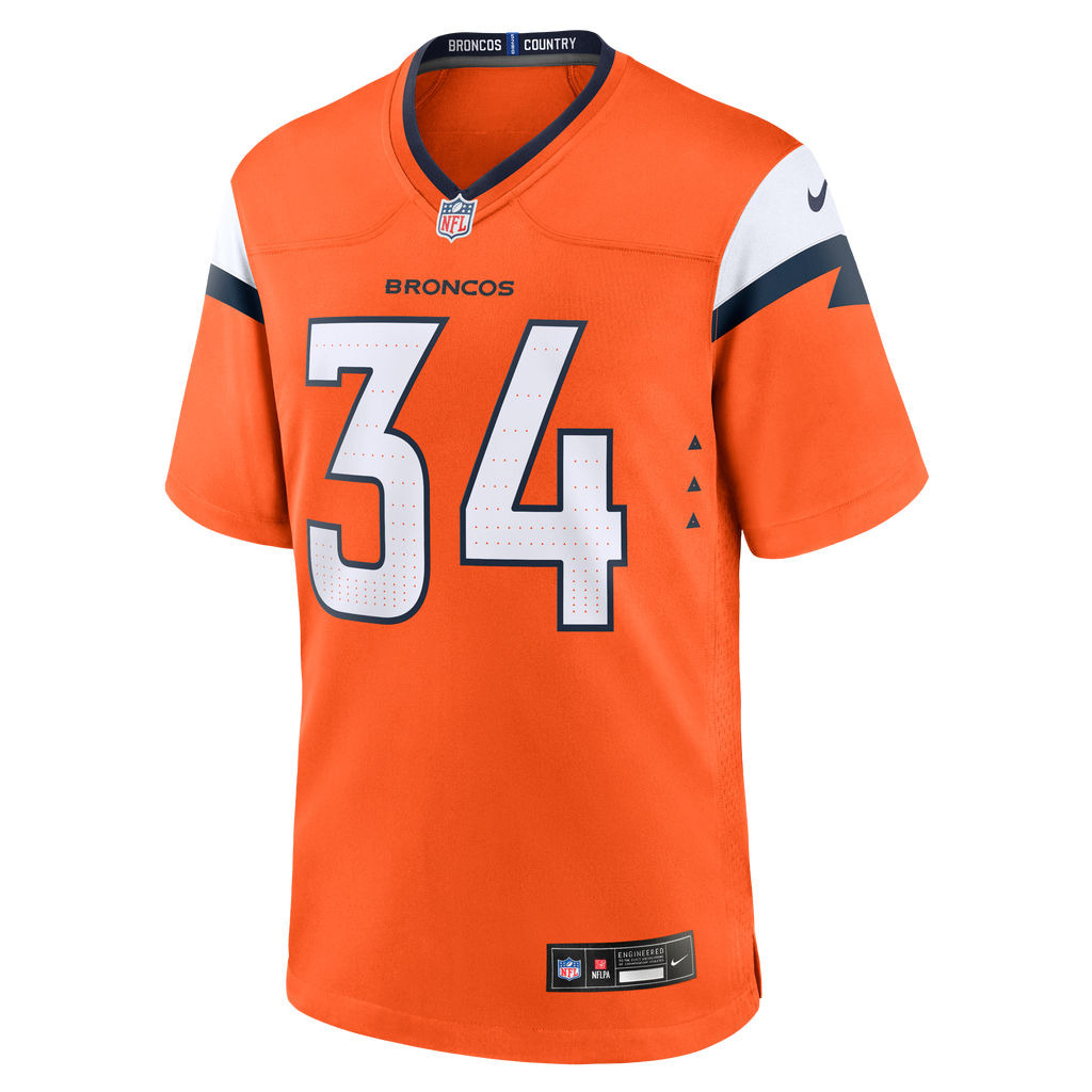 Men's Denver Broncos JL Skinner Nike  Orange Team Game Jersey