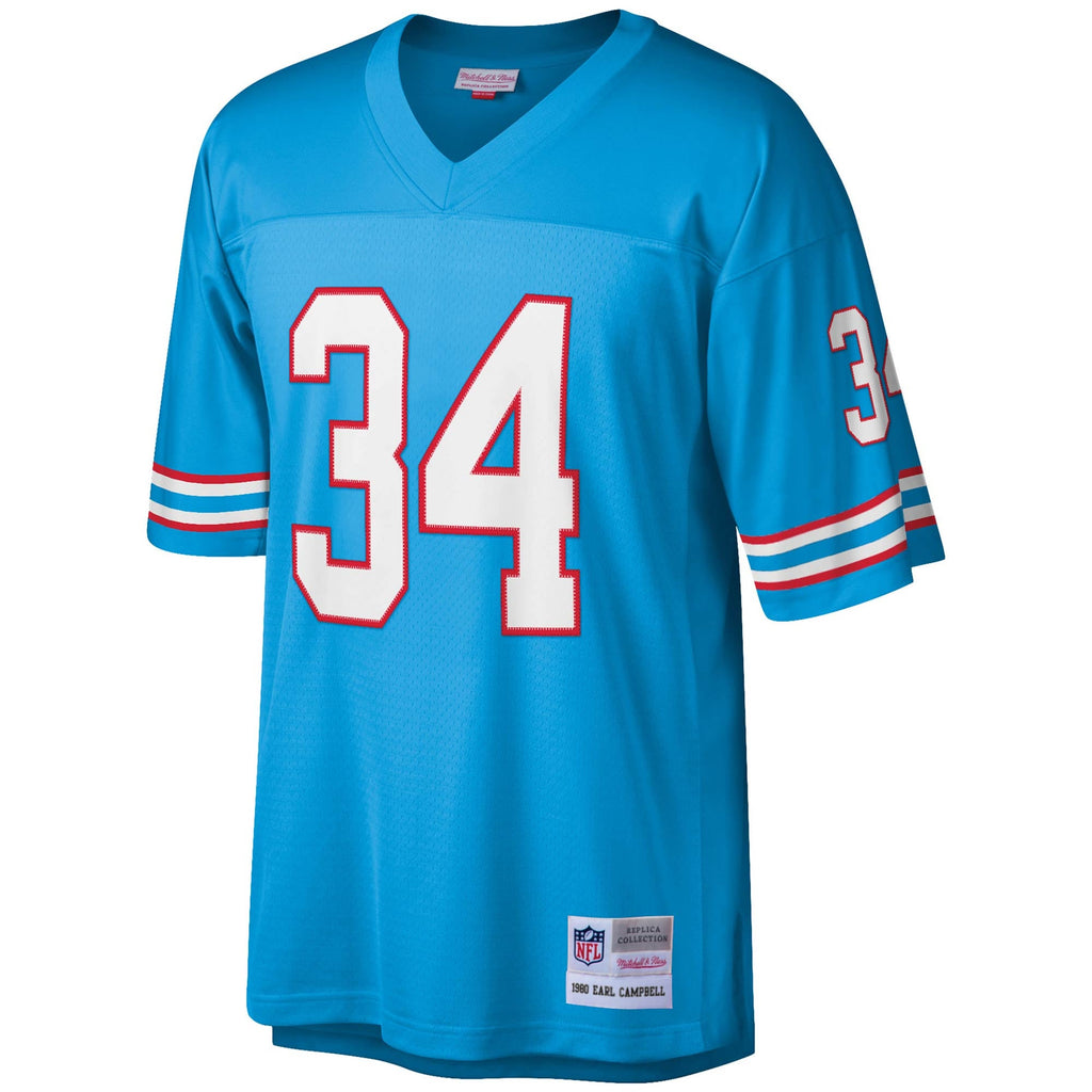 Men's Houston Oilers Earl Campbell Mitchell & Ness Light Blue Legacy Replica Jersey