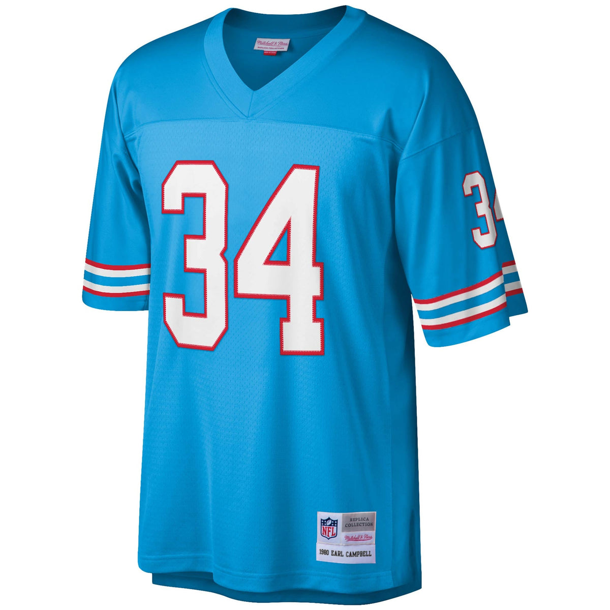 Men's Houston Oilers Earl Campbell Mitchell & Ness Light Blue Legacy Replica Jersey