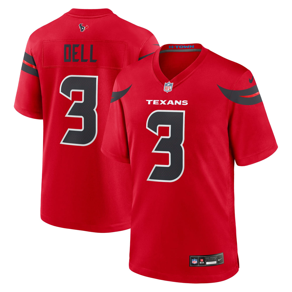 Men's Houston Texans Tank Dell Nike  White Game Jersey