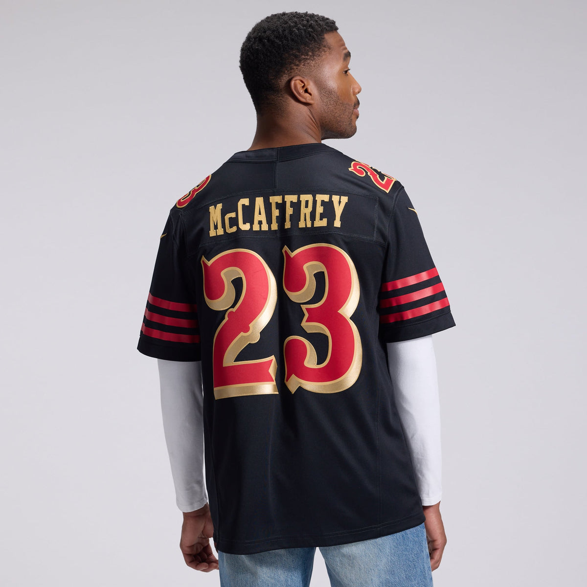 Men's San Francisco 49ers Christian McCaffrey Nike Black Rivalries Collection Stitched Limited Jersey