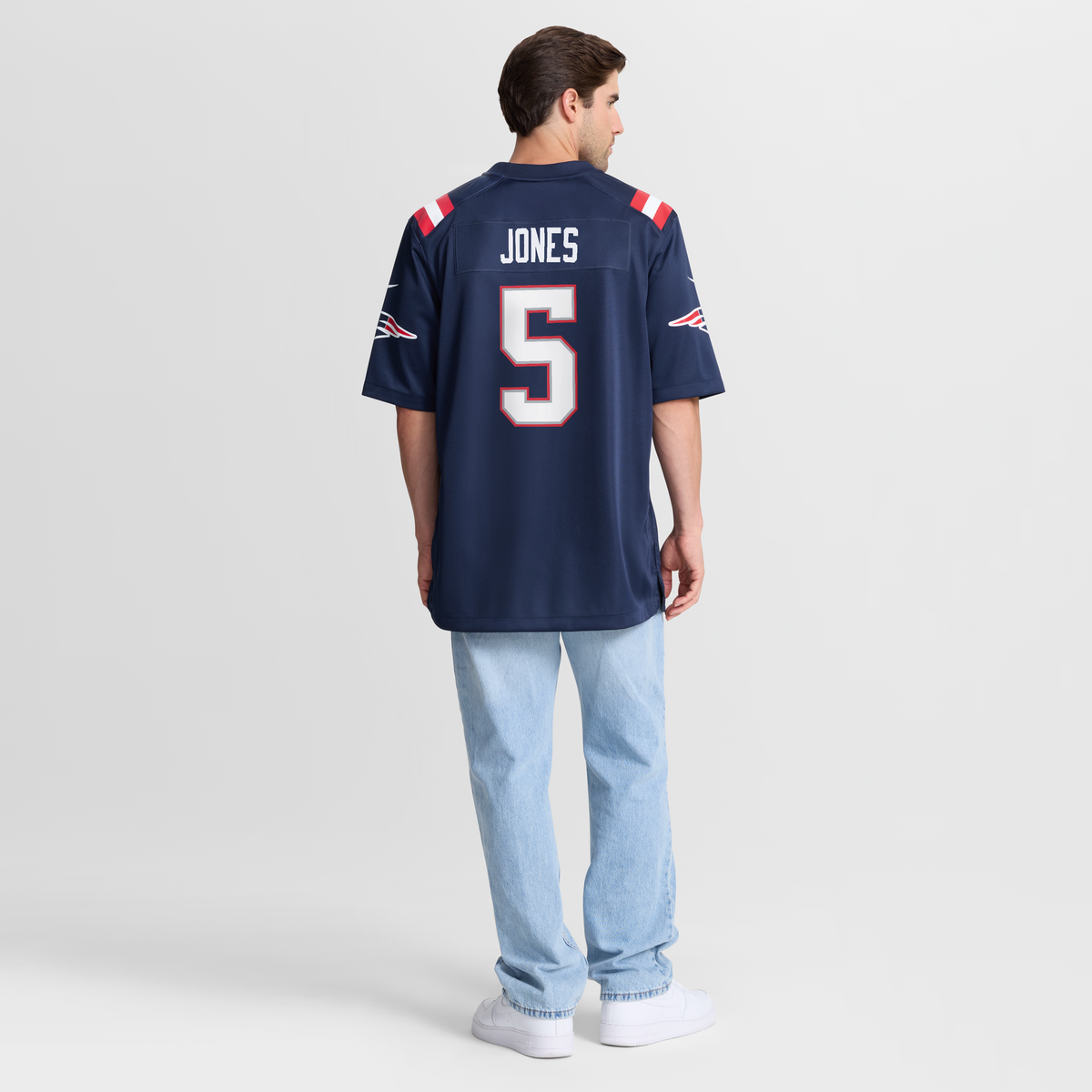Men's New England Patriots Dre'Mont Jones Nike Navy Team Game Jersey