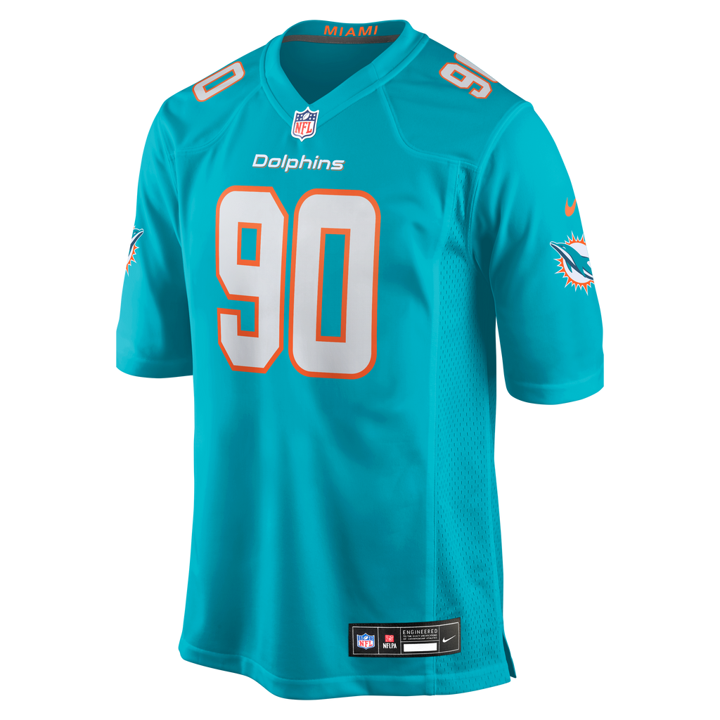 Men's Miami Dolphins Kenneth Grant Nike Aqua Team Game Jersey