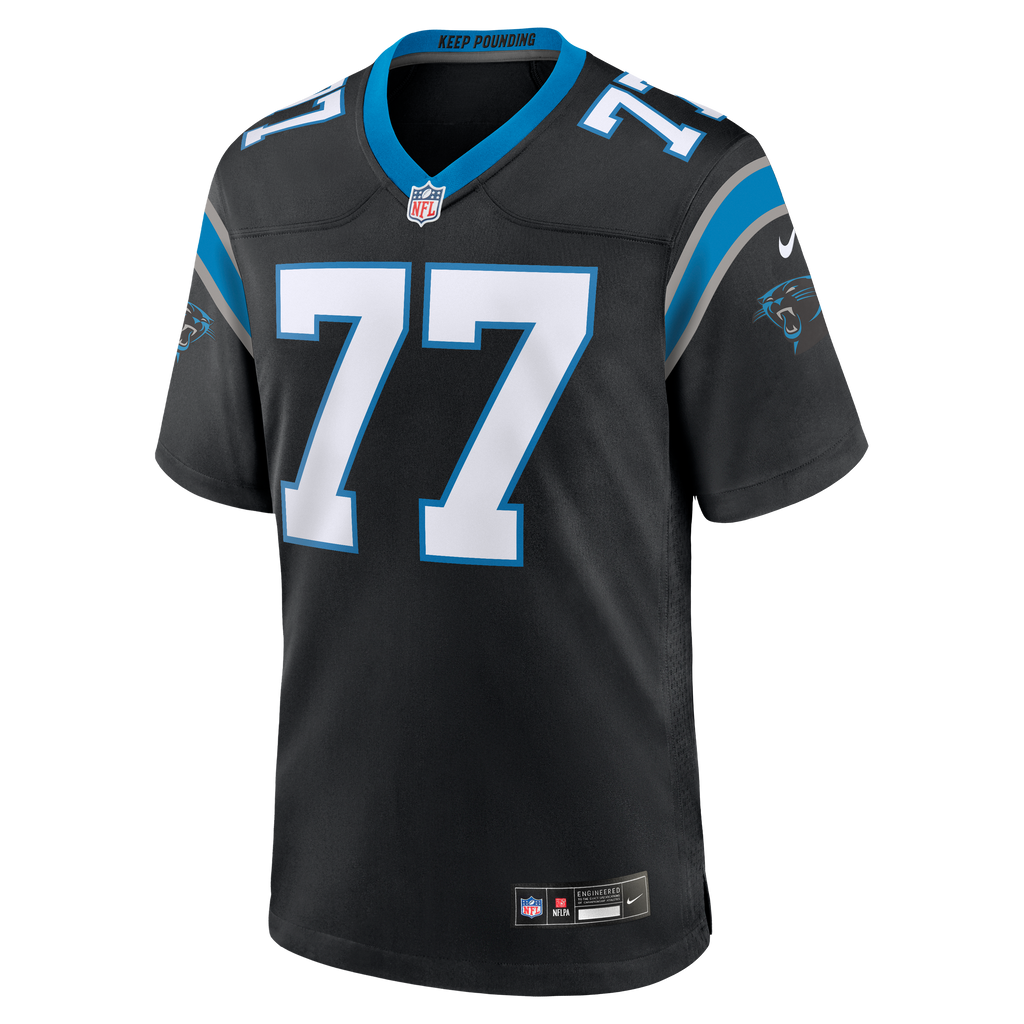 Men's Carolina Panthers Luke Fortner Nike  Black Team Game Jersey