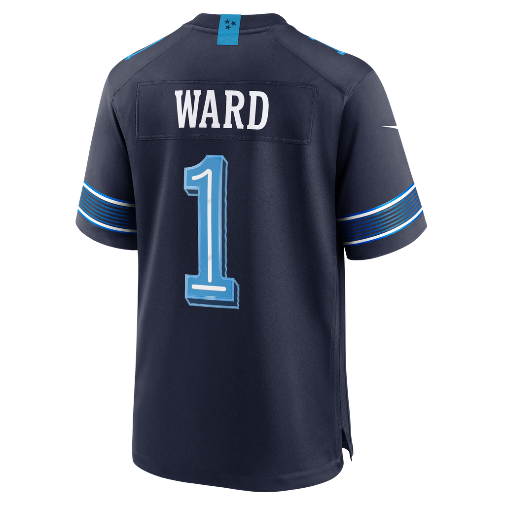 Men's Tennessee Titans Cameron Ward Nike Navy 2026 Rivalries Collection Game Jersey