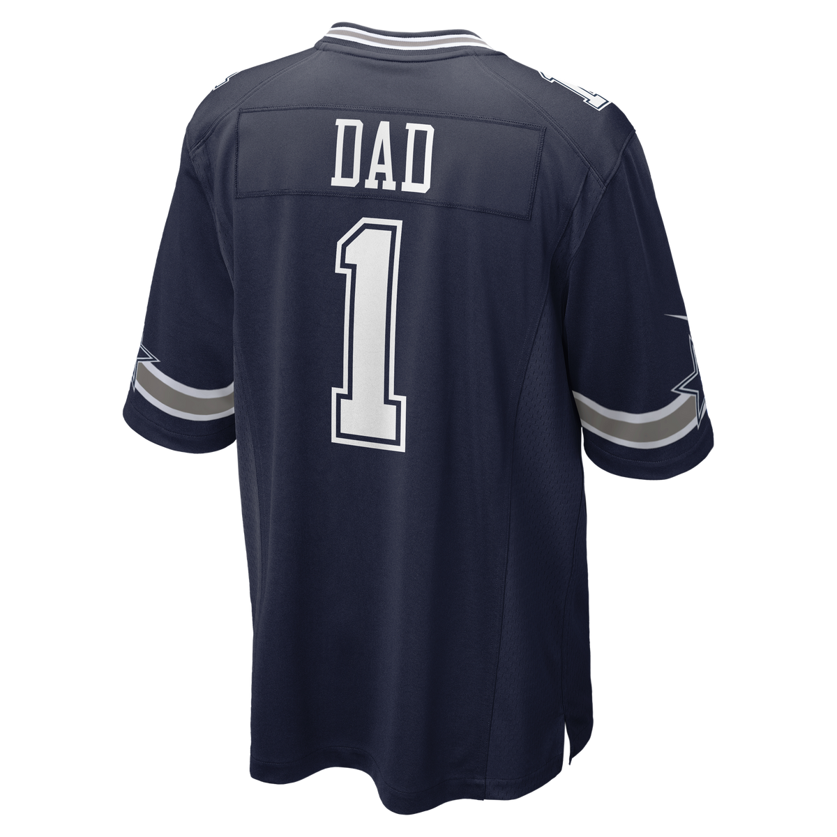 Men's Dallas Cowboys Number 1 Dad Nike Navy Game Jersey