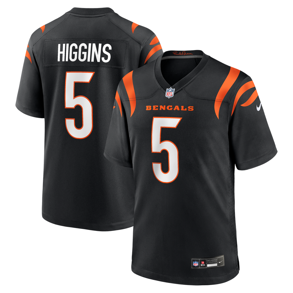 Men's Cincinnati Bengals Tee Higgins Nike Black Game Player Jersey