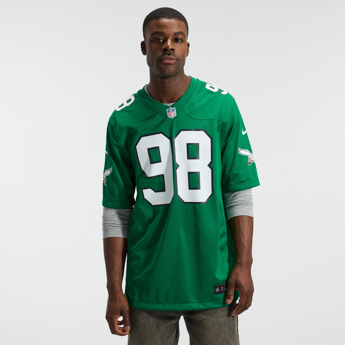 Men's Philadelphia Eagles Jalen Carter Nike White Game Jersey