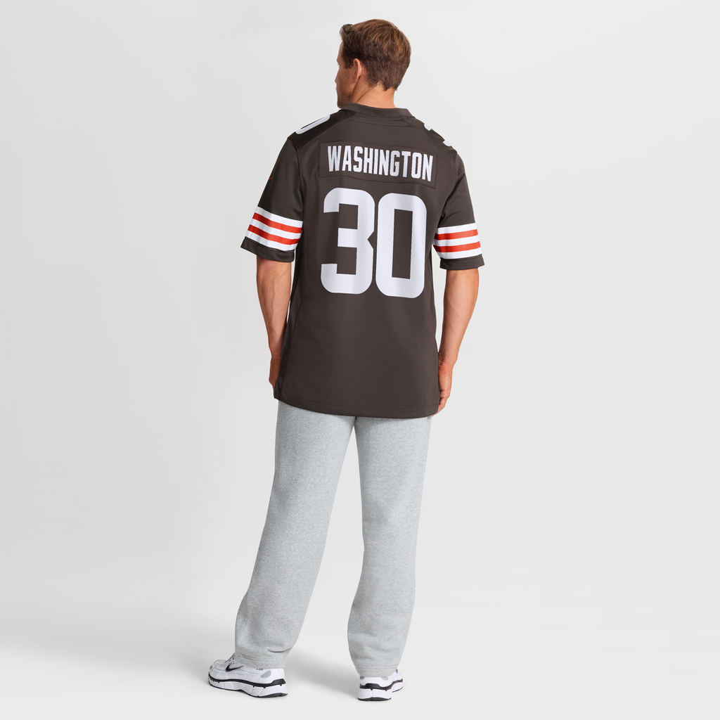 Men's Cleveland Browns Zion Washington Nike Brown Team Game Jersey