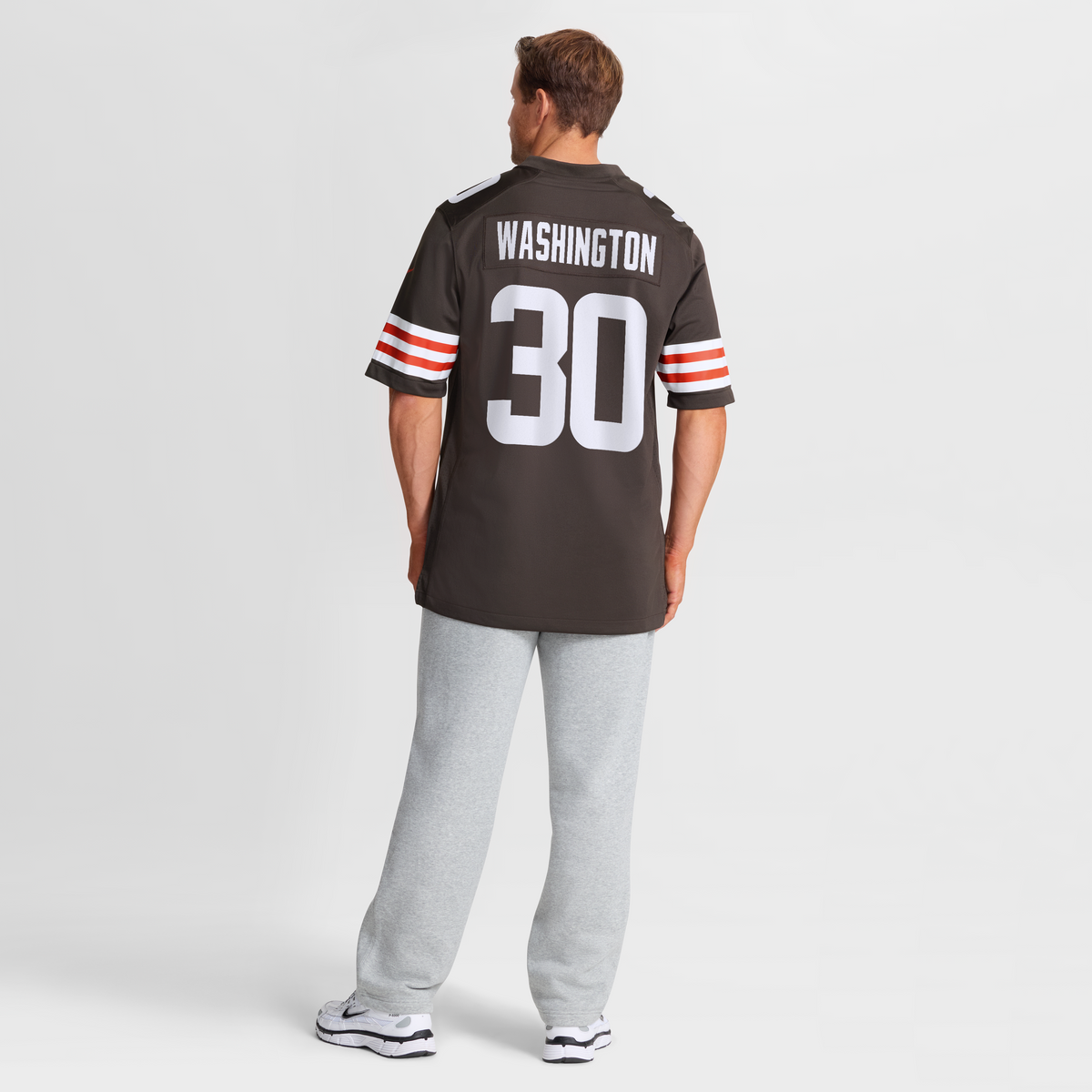 Men's Cleveland Browns Zion Washington Nike Brown Team Game Jersey