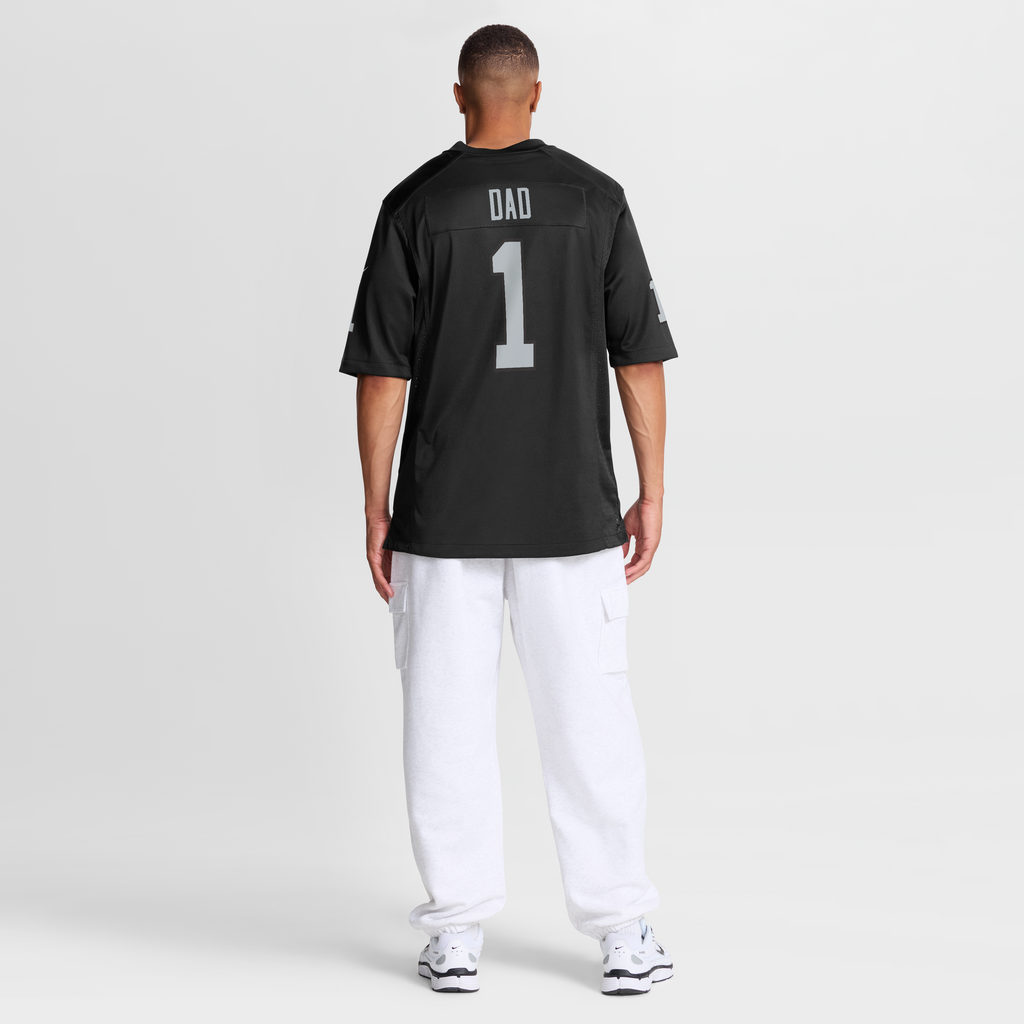 Men's Las Vegas Raiders Number 1 Dad Nike Black Game Jersey