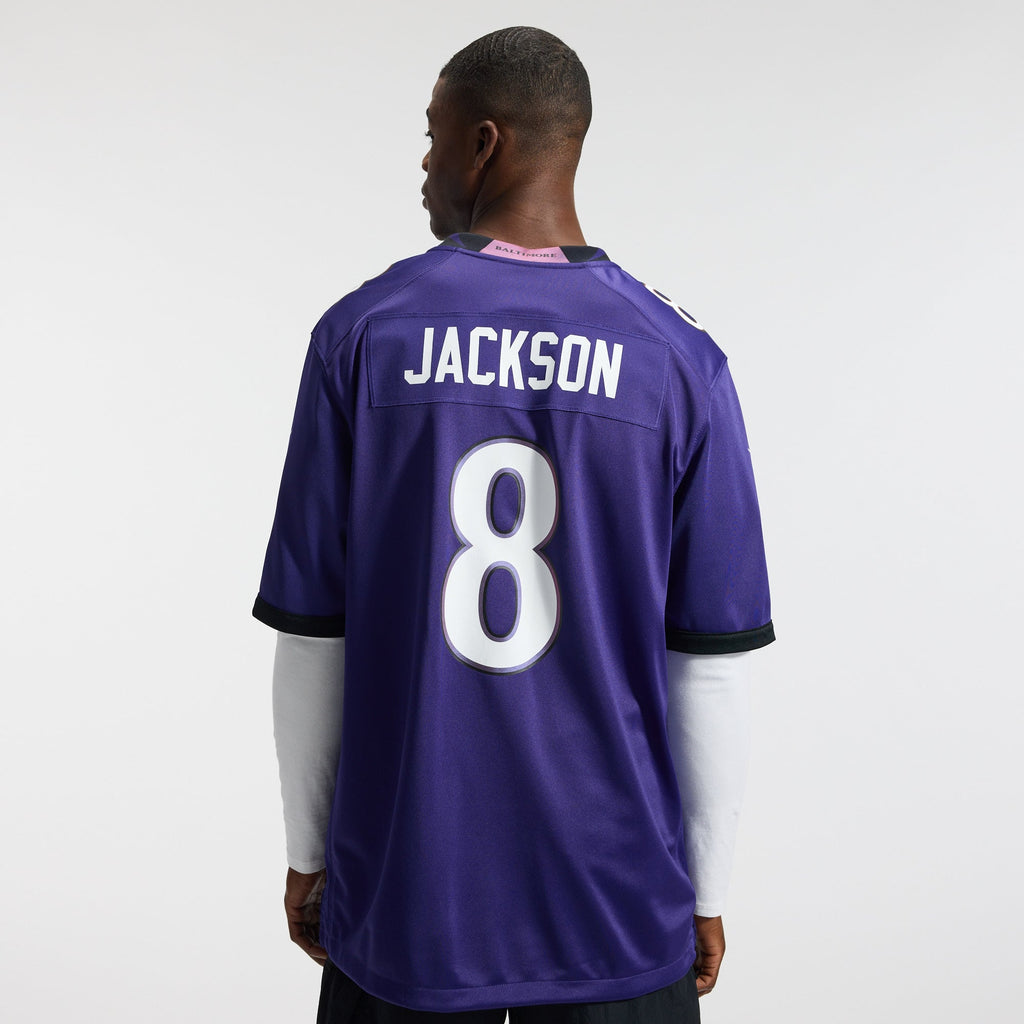 Men's Baltimore Ravens Lamar Jackson Nike Purple Team Game Jersey
