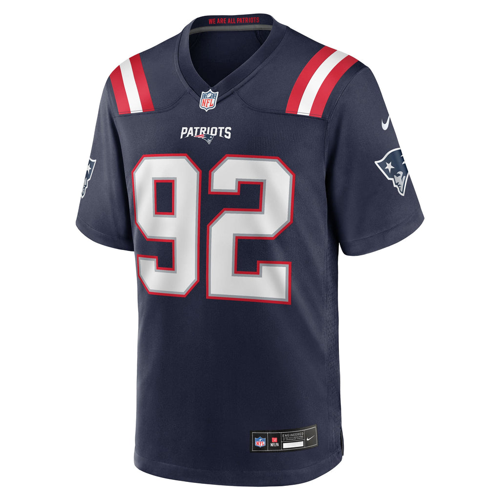 Men's New England Patriots Joshua Farmer Nike  Navy Team Game Jersey