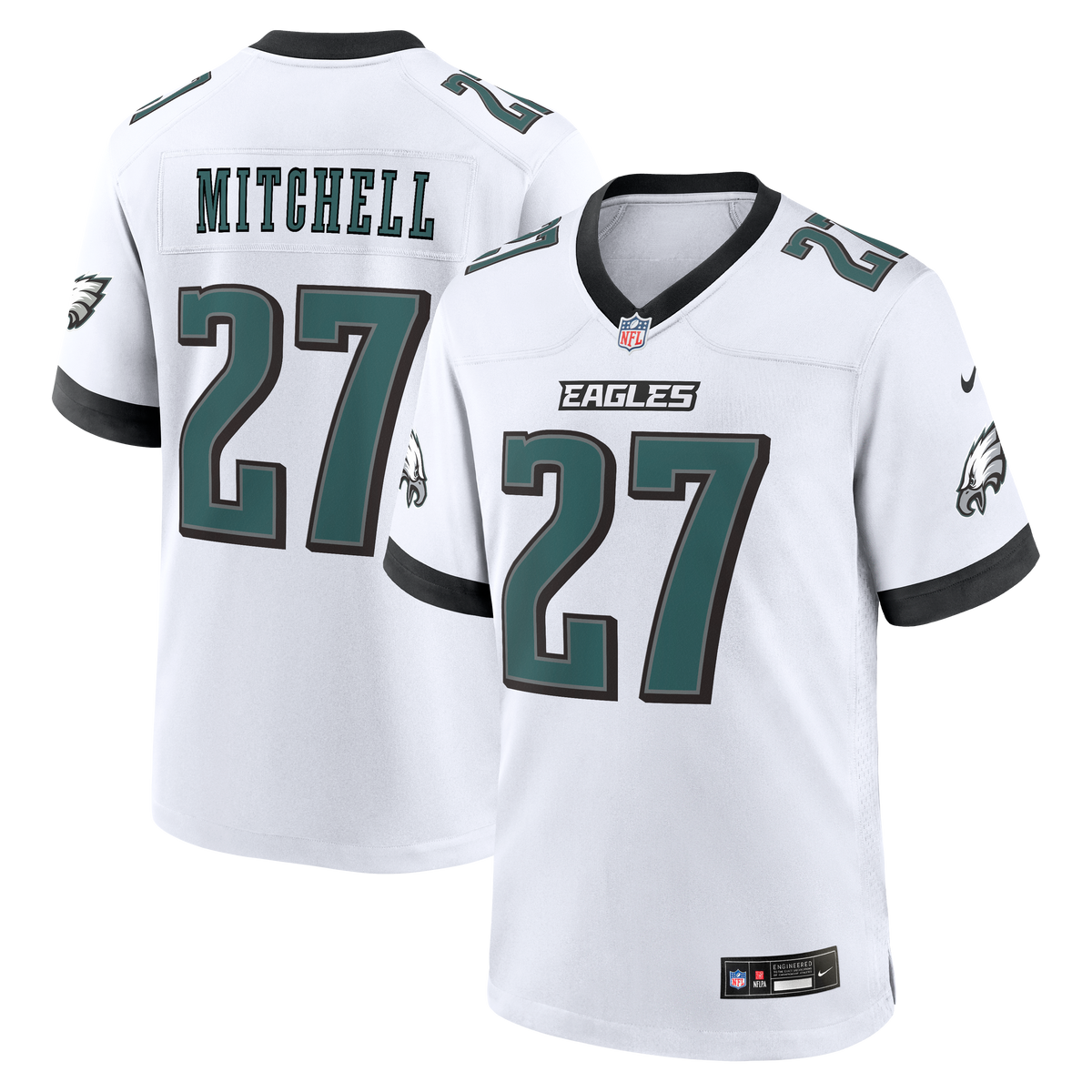 Men's Philadelphia Eagles Quinyon Mitchell Nike White Game Jersey
