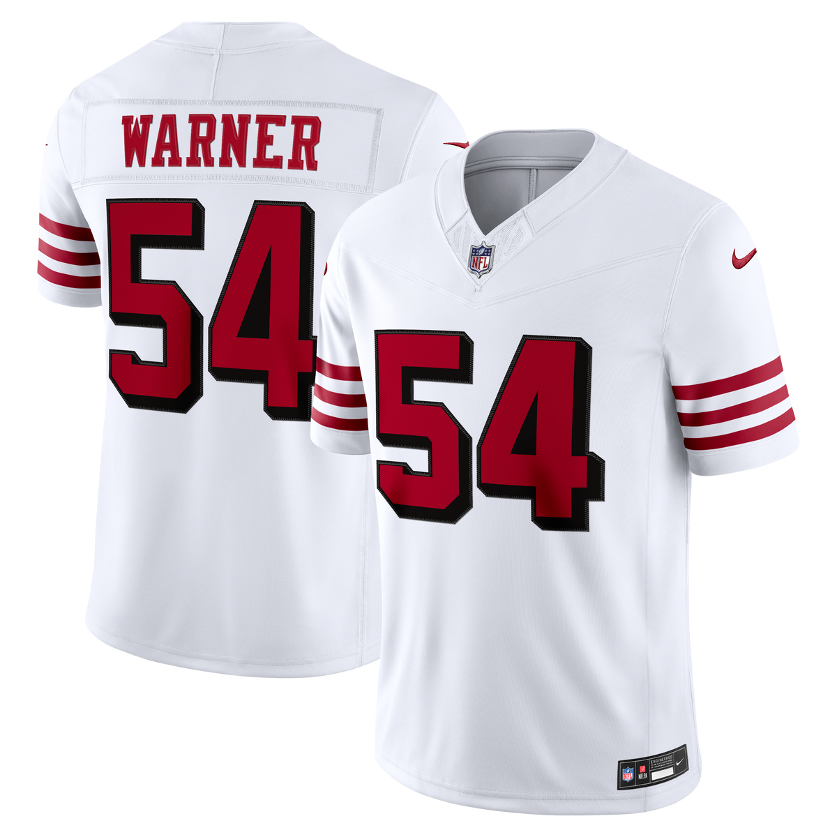 Men's San Francisco 49ers Fred Warner Nike White Alternate Vapor F.U.S.E. Stitched Limited Jersey