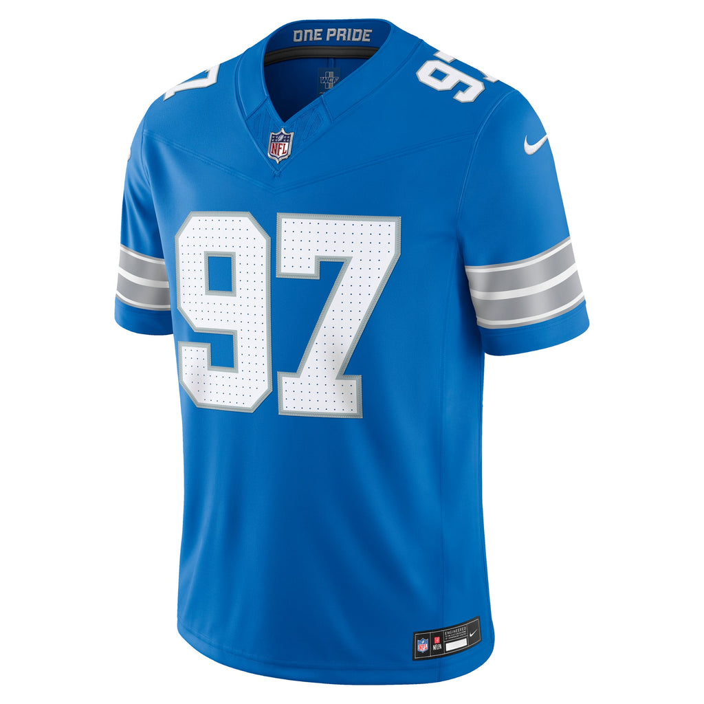 Men's Detroit Lions Aidan Hutchinson Nike White Vapor F.U.S.E. Stitched Limited Jersey