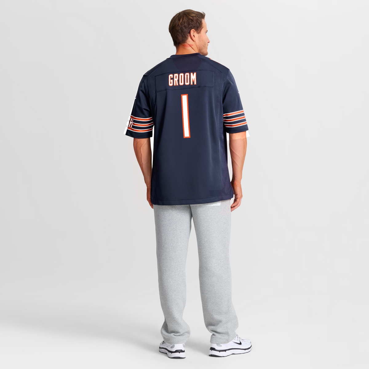 Men's Chicago Bears Number 1 Groom Nike Navy Game Jersey