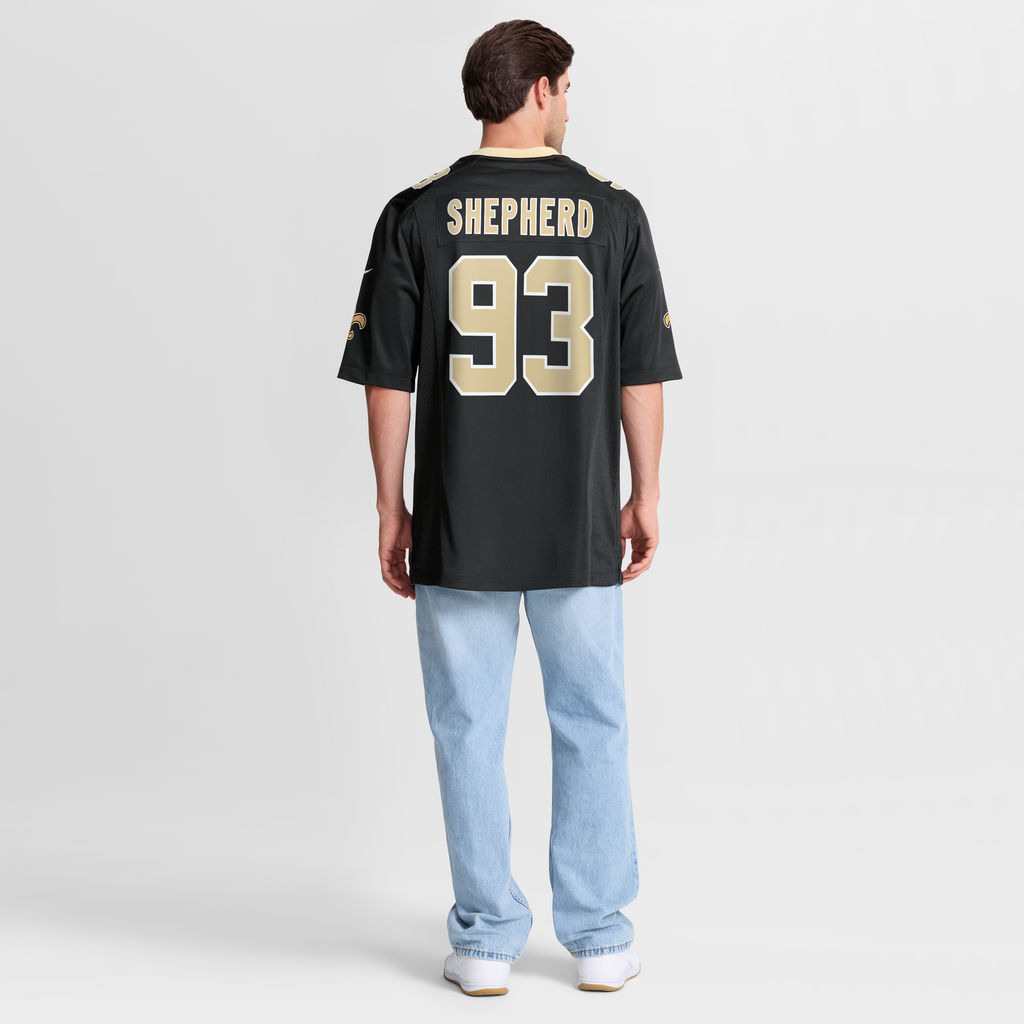 Men's New Orleans Saints Nathan Shepherd Nike Black Game Jersey