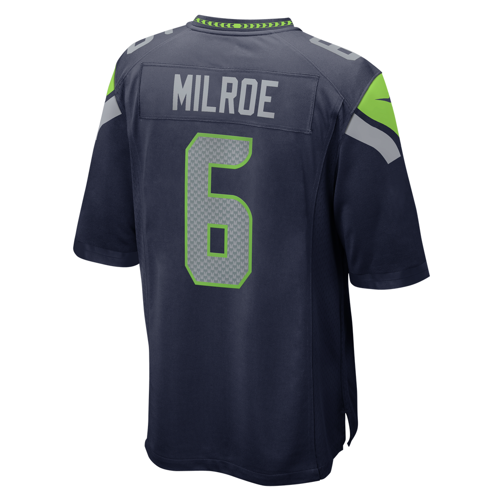 Men's Seattle Seahawks Jalen Milroe Nike College Navy Team Game Jersey