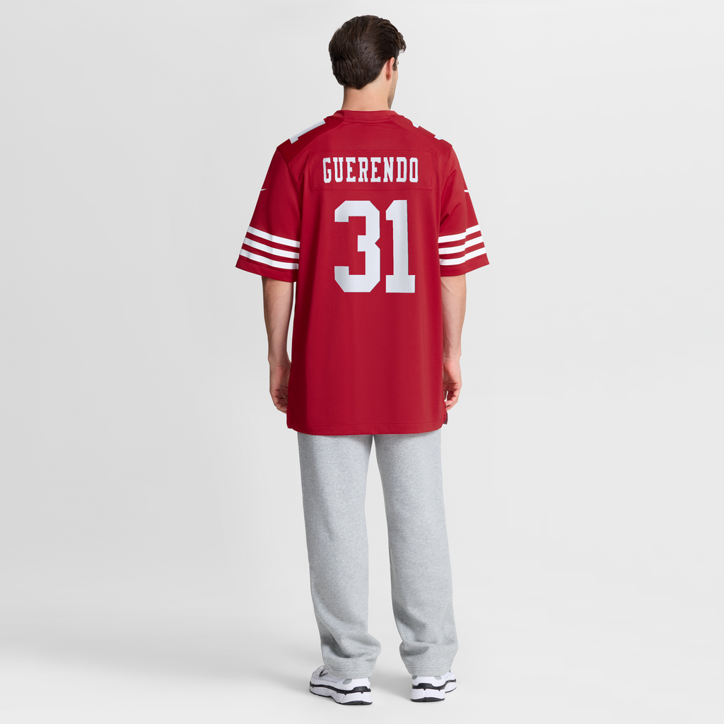 Men's San Francisco 49ers Isaac Guerendo Nike  Scarlet  Game Jersey