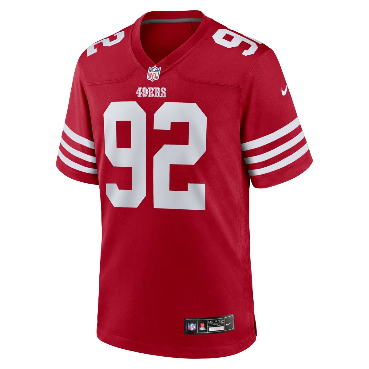 Men's San Francisco 49ers Osa Odighizuwa Nike  Scarlet Team Game Jersey
